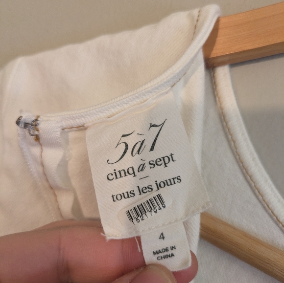 Cinq a Sept Josi Denim White Mini Wrap Dress Size 4 - Picture 9 of 12